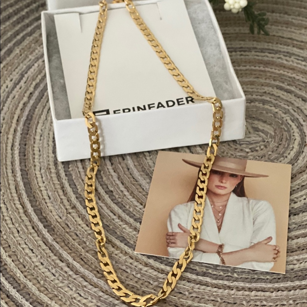 Erin Fader SS + EF 18k Gold Overlay Chain Necklace